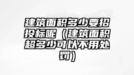 建筑面積多少要招投標呢（建筑面積超多少可以不用處罰）