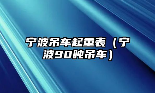 寧波吊車起重表（寧波90噸吊車）