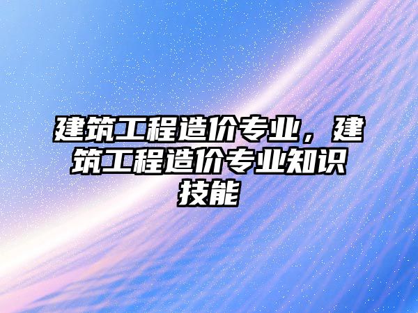 建筑工程造價專業(yè)，建筑工程造價專業(yè)知識技能