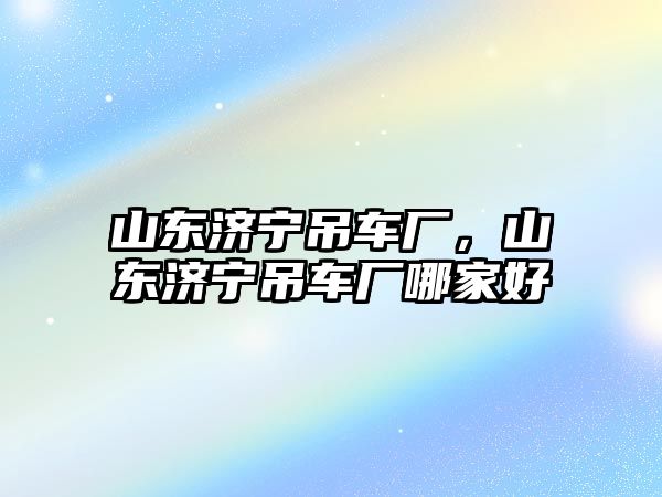 山東濟(jì)寧吊車廠，山東濟(jì)寧吊車廠哪家好
