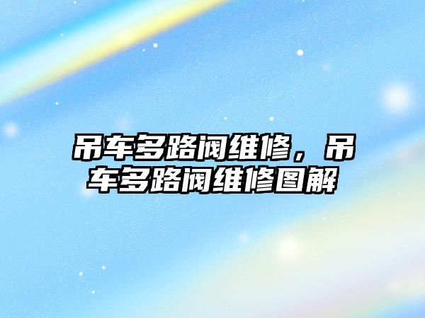 吊車多路閥維修，吊車多路閥維修圖解