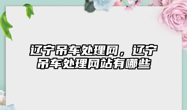 遼寧吊車處理網(wǎng)，遼寧吊車處理網(wǎng)站有哪些