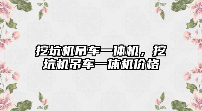 挖坑機吊車一體機，挖坑機吊車一體機價格