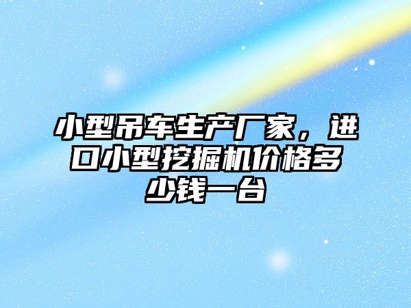 小型吊車生產廠家，進口小型挖掘機價格多少錢一臺