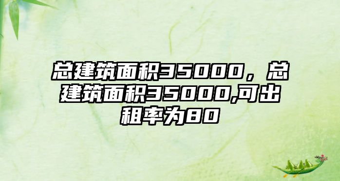 總建筑面積35000，總建筑面積35000,可出租率為80