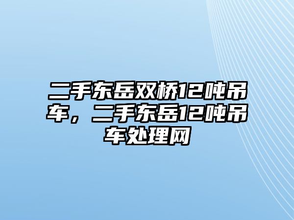 二手東岳雙橋12噸吊車，二手東岳12噸吊車處理網(wǎng)