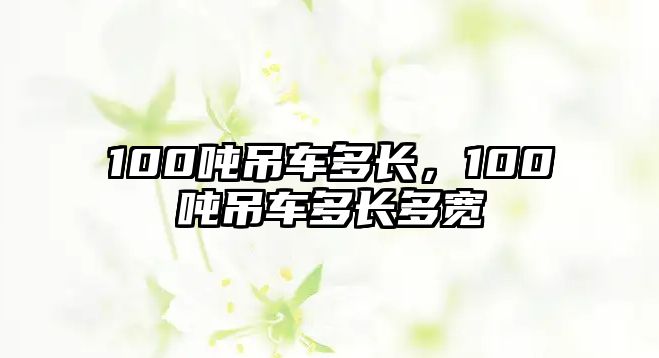 100噸吊車多長，100噸吊車多長多寬