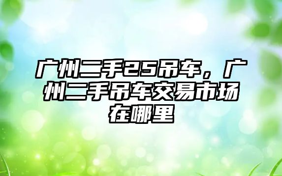 廣州二手25吊車，廣州二手吊車交易市場在哪里