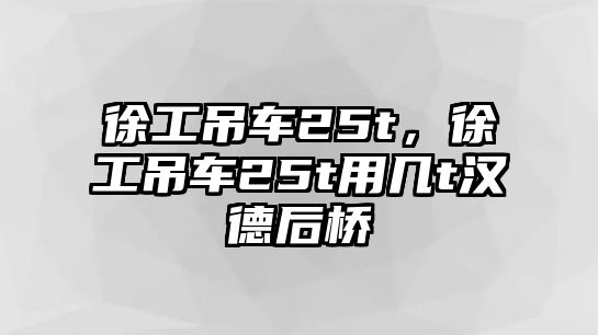 徐工吊車25t，徐工吊車25t用幾t漢德后橋