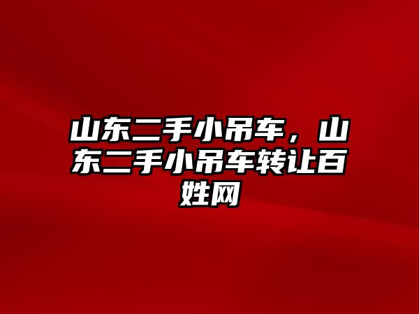 山東二手小吊車，山東二手小吊車轉(zhuǎn)讓百姓網(wǎng)