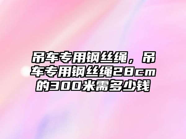 吊車專用鋼絲繩，吊車專用鋼絲繩28cm的300米需多少錢