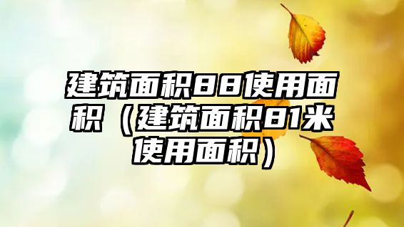 建筑面積88使用面積（建筑面積81米使用面積）