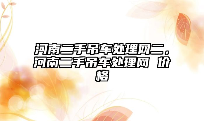 河南二手吊車處理網(wǎng)二，河南二手吊車處理網(wǎng) 價格