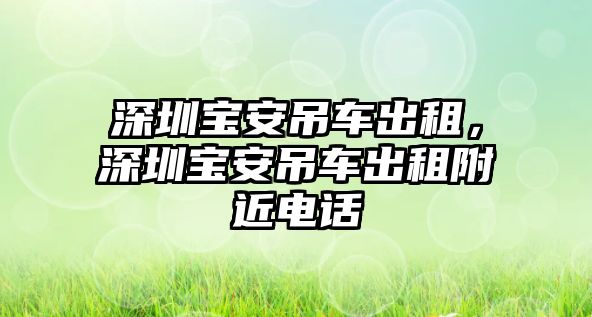 深圳寶安吊車出租，深圳寶安吊車出租附近電話