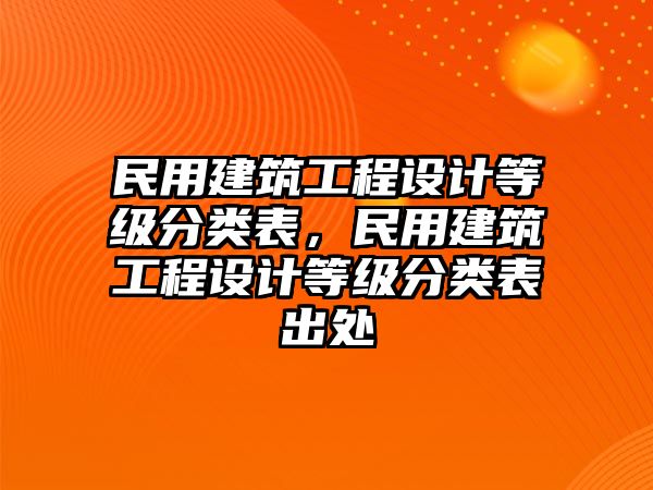 民用建筑工程設(shè)計等級分類表，民用建筑工程設(shè)計等級分類表出處