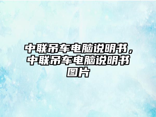 中聯(lián)吊車電腦說明書，中聯(lián)吊車電腦說明書圖片