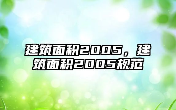 建筑面積2005，建筑面積2005規(guī)范