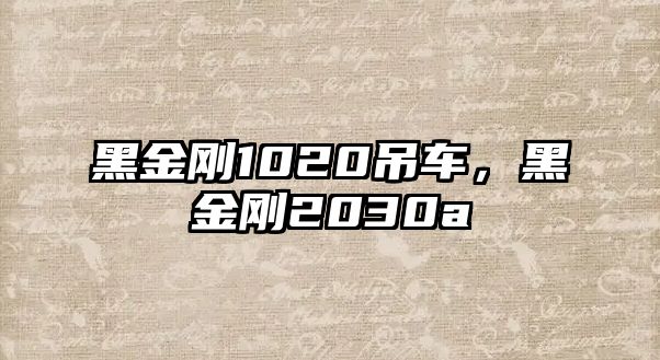 黑金剛1020吊車(chē)，黑金剛2030a