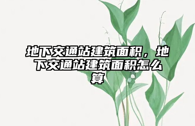 地下交通站建筑面積，地下交通站建筑面積怎么算