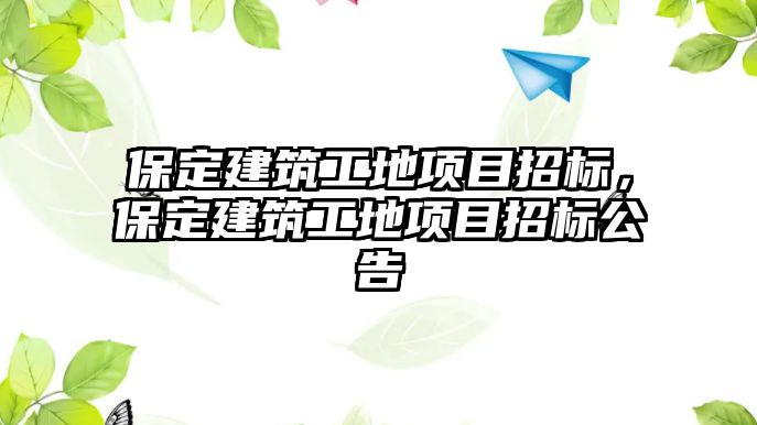 保定建筑工地項目招標(biāo)，保定建筑工地項目招標(biāo)公告