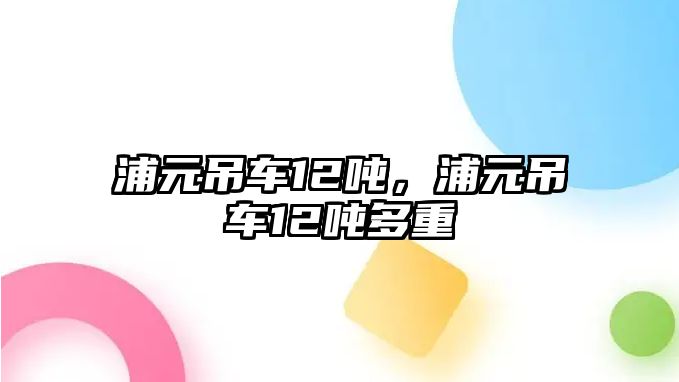 浦元吊車12噸，浦元吊車12噸多重