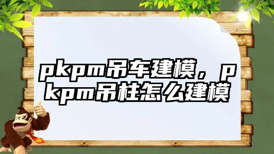 pkpm吊車建模，pkpm吊柱怎么建模