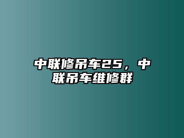 中聯(lián)修吊車25，中聯(lián)吊車維修群