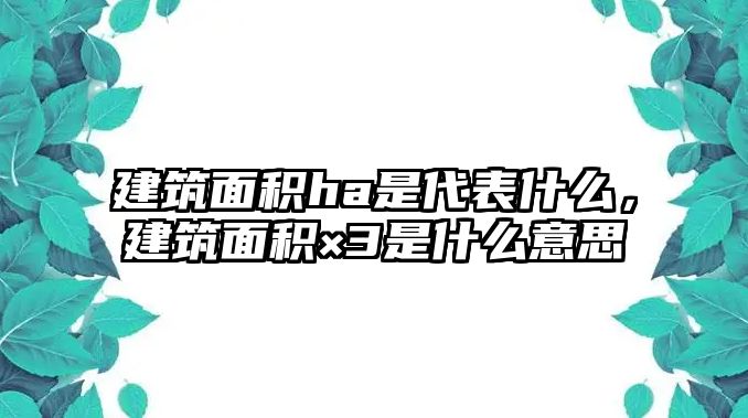 建筑面積ha是代表什么，建筑面積×3是什么意思