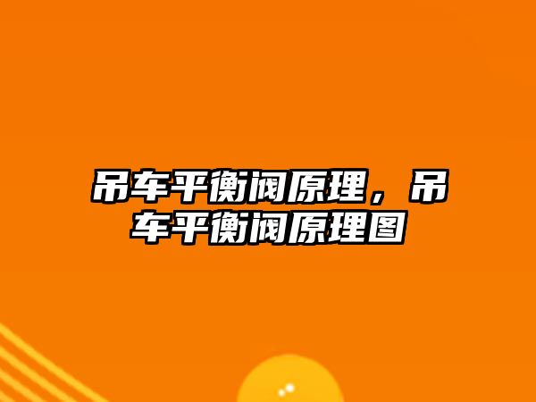 吊車平衡閥原理，吊車平衡閥原理圖