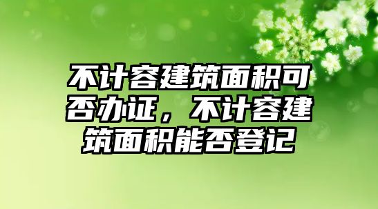 不計(jì)容建筑面積可否辦證，不計(jì)容建筑面積能否登記