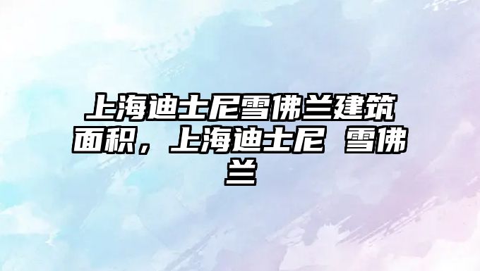 上海迪士尼雪佛蘭建筑面積，上海迪士尼 雪佛蘭