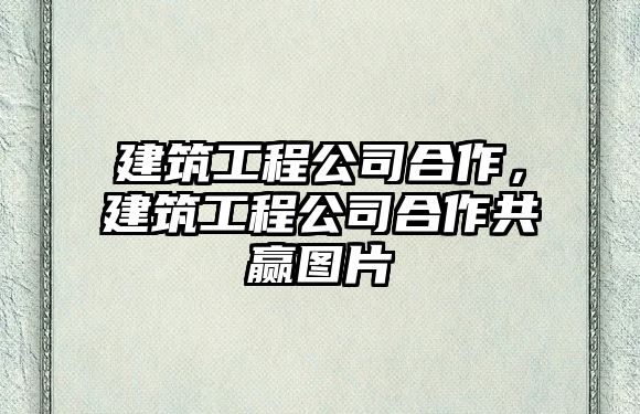 建筑工程公司合作，建筑工程公司合作共贏圖片