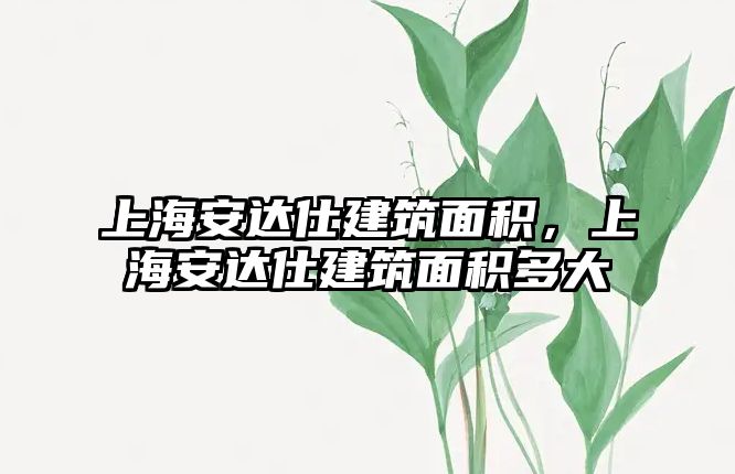 上海安達仕建筑面積，上海安達仕建筑面積多大