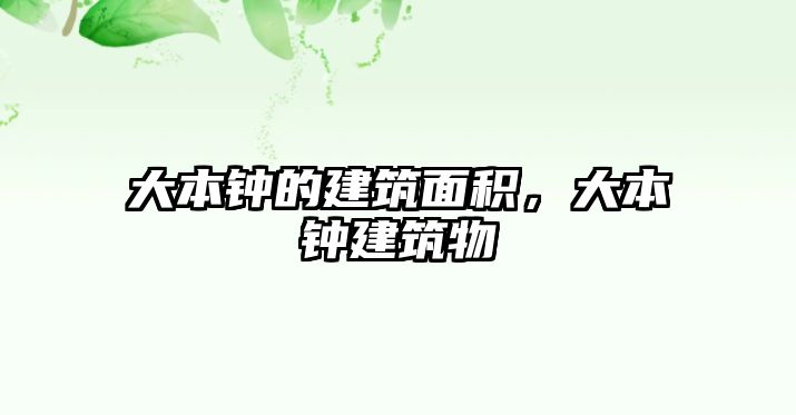 大本鐘的建筑面積，大本鐘建筑物