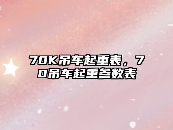 70K吊車起重表，70吊車起重參數(shù)表