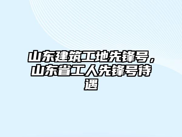 山東建筑工地先鋒號，山東省工人先鋒號待遇