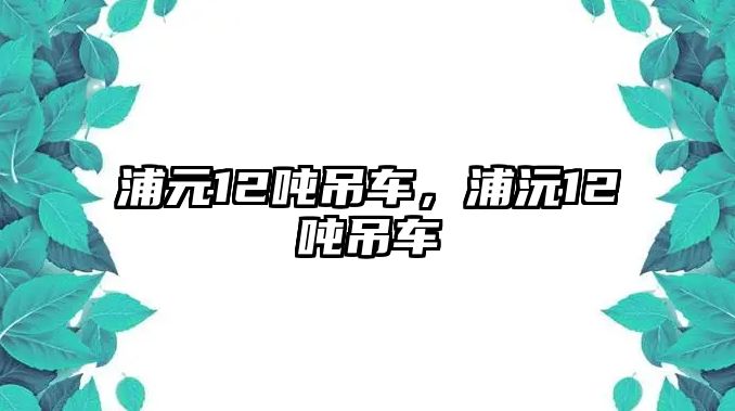 浦元12噸吊車，浦沅12噸吊車