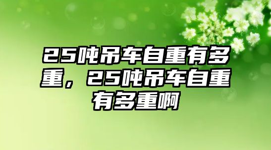 25噸吊車自重有多重，25噸吊車自重有多重啊