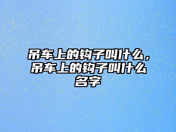 吊車上的鉤子叫什么，吊車上的鉤子叫什么名字