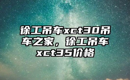 徐工吊車xct30吊車之家，徐工吊車xct35價格