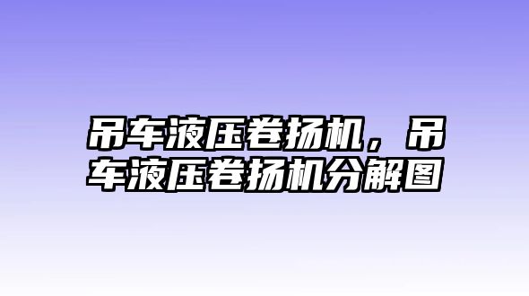 吊車液壓卷揚機，吊車液壓卷揚機分解圖