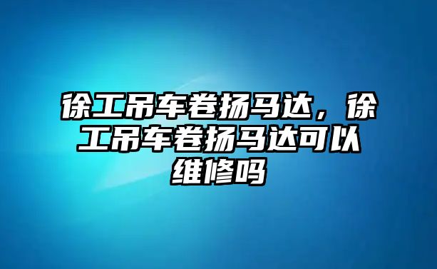 徐工吊車卷?yè)P(yáng)馬達(dá)，徐工吊車卷?yè)P(yáng)馬達(dá)可以維修嗎