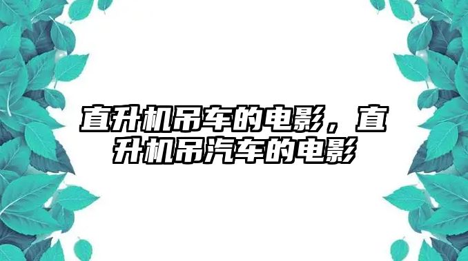 直升機吊車的電影，直升機吊汽車的電影