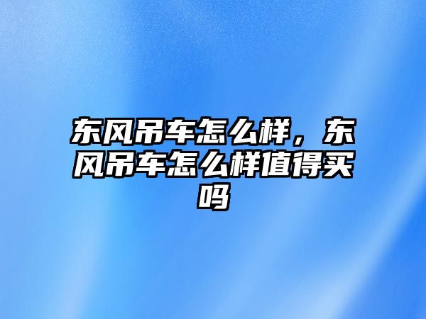 東風吊車怎么樣，東風吊車怎么樣值得買嗎