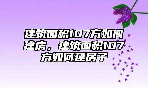 建筑面積107方如何建房，建筑面積107方如何建房子