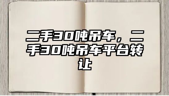 二手30噸吊車，二手30噸吊車平臺轉(zhuǎn)讓