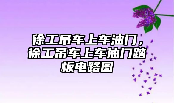 徐工吊車上車油門，徐工吊車上車油門踏板電路圖