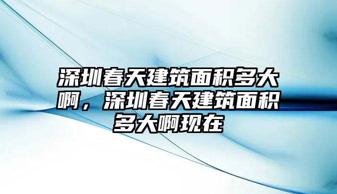 深圳春天建筑面積多大啊，深圳春天建筑面積多大啊現(xiàn)在