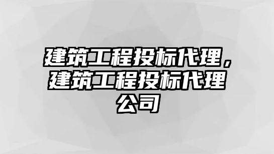 建筑工程投標代理，建筑工程投標代理公司