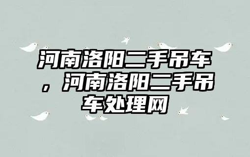 河南洛陽(yáng)二手吊車，河南洛陽(yáng)二手吊車處理網(wǎng)